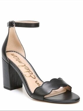 EUC Sam Edelman black leather Odelia block heel sandal size 7